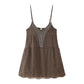 V-neck Beaded Sequins Embroidered Slip Top