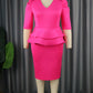 Pleated Sleeve Stitching Flab Hiding High Waist Dress