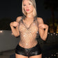 Hollow Top Fishnet Rhinestone Camisole
