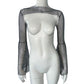 Top Stretch Rhinestone Fishnet Blouse Sling