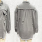 Distressed Denim Jacket Women's Long Sleeve Shirt Casual Lapel Coat With Raw Hem Details