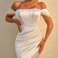 Off-shoulder Collar Spring Women's Mid-length Dress