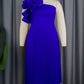 Shoulder Diagonal Collar Pleated Skirt
