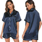 Ice Silk Women's Short Sleeve Satin Plus Size Pajamas