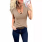 Summer New European And American Style Women Short Sleeve Deep V-neck Cotton Summer T-shirt