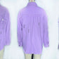 Distressed Denim Jacket Women's Long Sleeve Shirt Casual Lapel Coat With Raw Hem Details