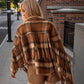 New French Style Retro Plaid Slit Opening Tassel Coat