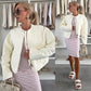 Women's Casual O-neck Short Diamond Plaid Cotton-padded Coat