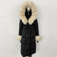 Thickened Long Section White Goose Down Slim Fit Women's Coat