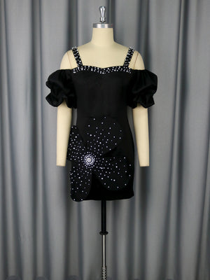 European And American Sexy Sling Puff Sleeve Dress