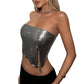 Women's Metal Sequins Top Lace-up Tube Top Sling