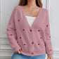 Women's Single-breasted V-neck Sweater Cardigan