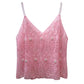 Heavy Embroidery Sequins Vest Shiny Small Sling