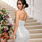 Fashion Solid Color Sexy Hollow-out Lace Evening Dress
