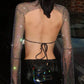 Top Stretch Rhinestone Fishnet Blouse Sling