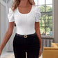 European And American Striped Short-sleeved T-shirt For Women
