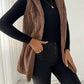 Women's Casual Solid Color Double-sided Plush Buckle-free Hooded Vest