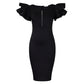 Fashion Women's Wear Beaded Ruffle Sleeve Sheath Dress