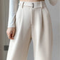 Chic Full-Length Woolen Trousers