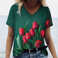Blossom V-Neck Summer T-Shirt